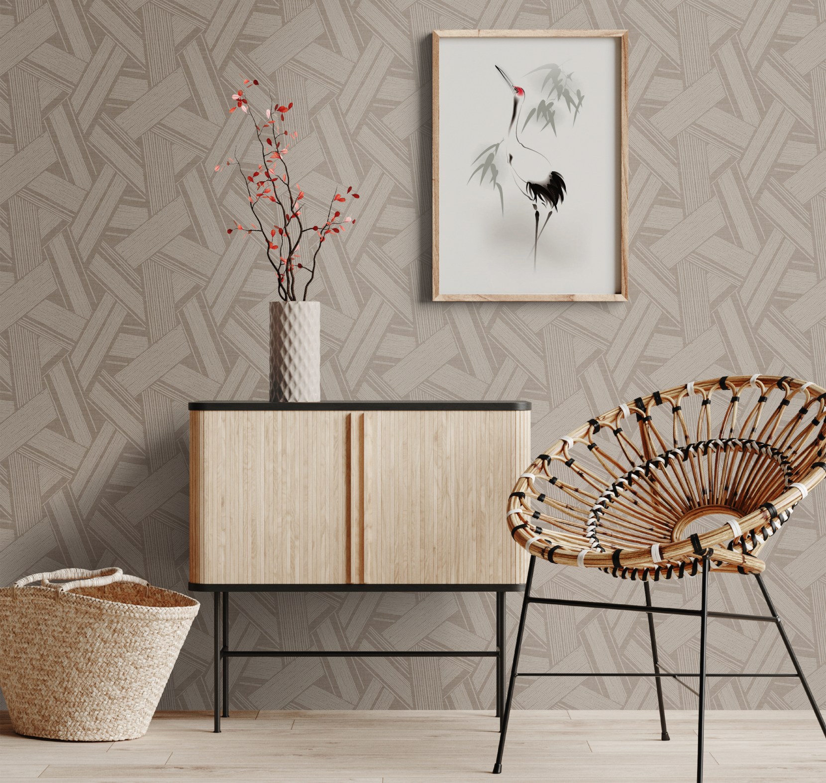 Обои Milassa Сканди Дзен Сад камней JA4 002/2 10,05×1 фото в интерьере